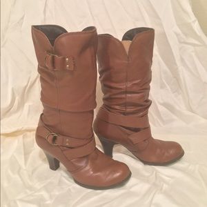 Brown Heeled Boots with Straps - Size 9 - Aldo